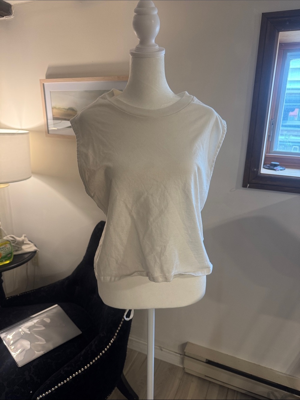 Reformation Cream Sleeveless Muscle Tee